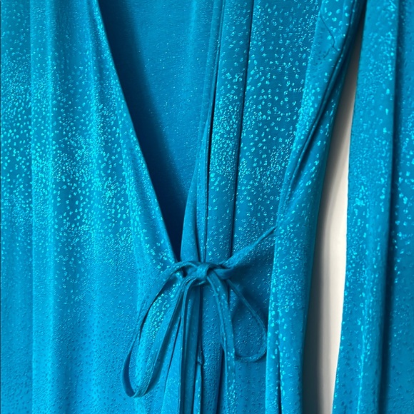Shimmery Glam Diva Blue Wrap Dress - Picture 6 of 6
